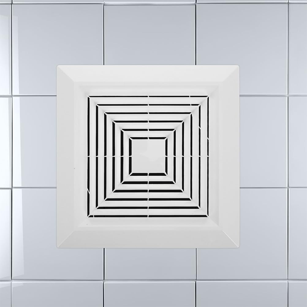 YARNOW Square Vent Hood Cover - 13x13'' Plastic Fan Grille with Built-in Spring for Ceiling Wall Mount - Replacement Air Diffuser Diverter for Home Bathroom Kitchen