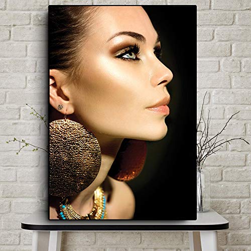 CXArtprint Póster Moderno, Retrato de Pelo de Labios de Mujer Hermosa a la Moda, Cuadro de Arte de Pared escandinavo para decoración para Sala de Estar, 70x90cm, sin Marco Cover