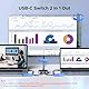 UGREEN USB C Switch 2 In 1 Out HDMI 4K@60Hz USB C Switch 2 PC 1 Monitor USB Switch, Plug & Play, HD Audio Sync, ESD Schutz für Steam Deck/Laptop/Projektor