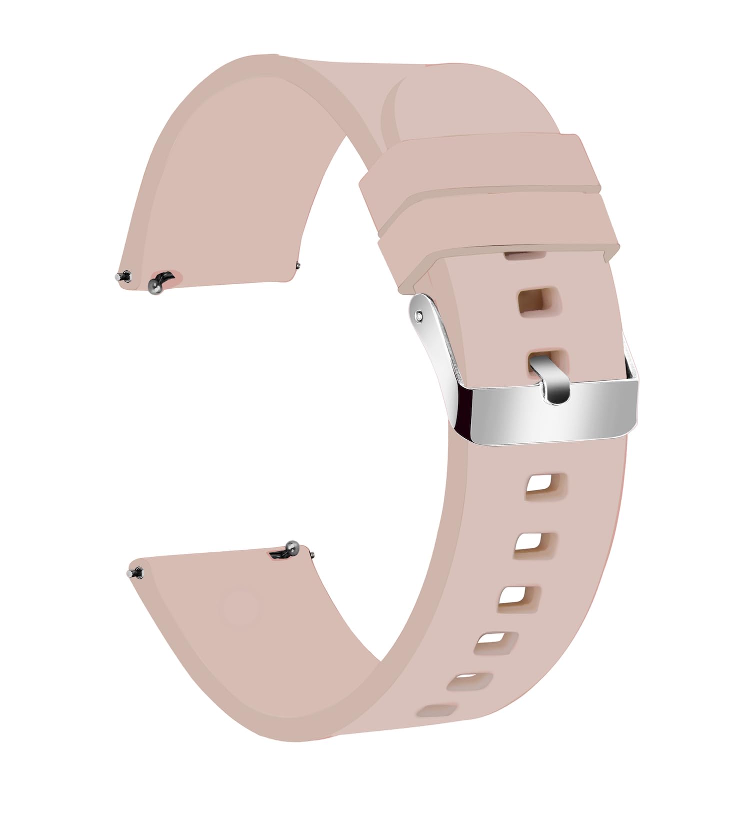 CRESTELLO 20MM Silicone Strap Compatible with Amazfit GTS 2 Mini, Amazfit Bip/Bip U/Pro/Lite, Bip S, Amazfit GTS/ 2/2e, Samsung Galaxy Watch 4/ Watch 5 Compatible All 20MM Watches -SCR-SLVBCKL20