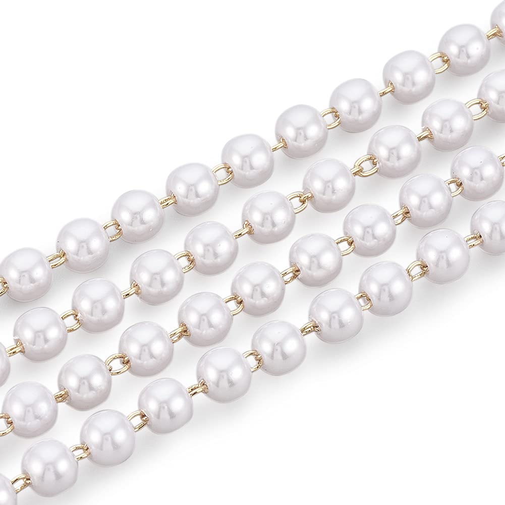 Ghirlanda di perle finte, 8 mm, 15,7 m, rotolo di filo per fai da te, matrimoni, feste, decorazioni per albero di Natale