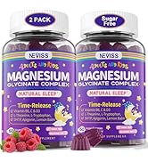 Magnesium Glycinate Gummies for Adults &amp; Kids 4+, Sugar Free Magnesium Bisglycinate Supplement 40...