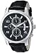 GUESS Men's U0076G1 Black Classic Crocodile-Grained Leather Strap Chronograph Watch