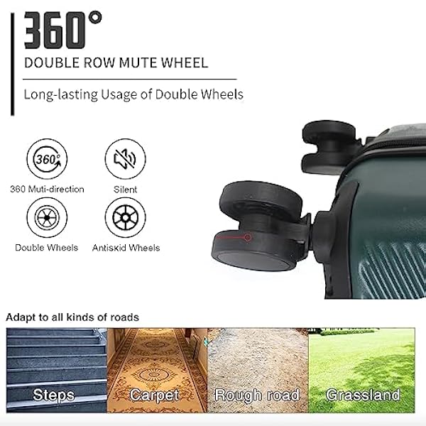 GinzaTravel Valigia Trolley Grande rigido in ABS Leggero 4 Ruote Rotanti Valigie con Blocco TSA (Verde Dimensioni grande)