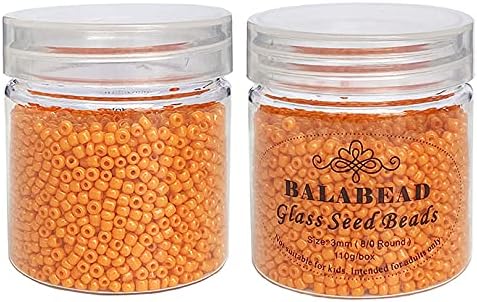 Opaque Orange Color Loose Craft Glass Seed Beads Size 3mm About 4000pcs in Box 8/0 Seed Beads for Jewelry Making (Orange) - Image 3