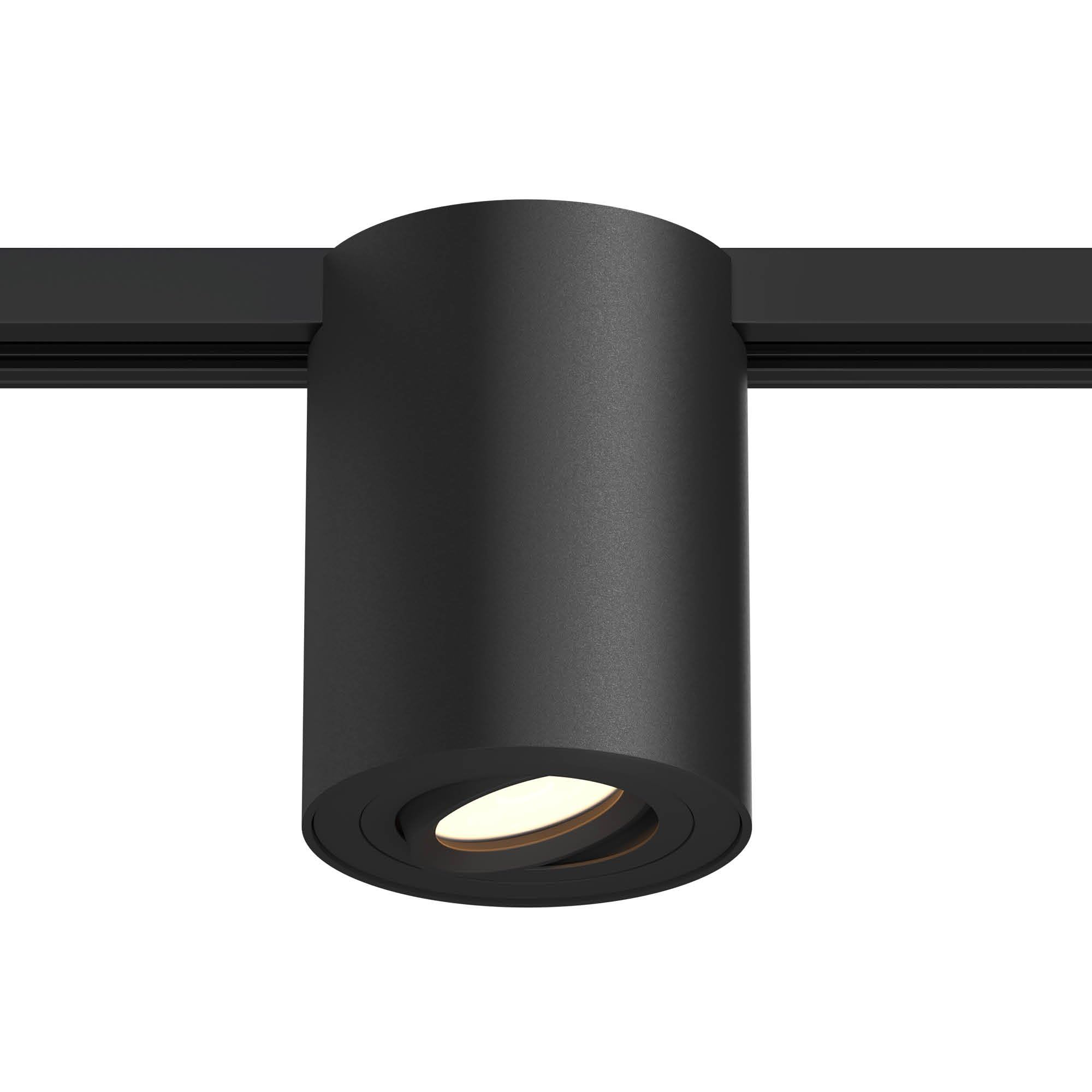 Ledvion - Sistema de rieles iluminacion, 2m, Carril Monofasico, Sin bombilla GU10, Negro, 6x spot GU10 orientabili, Lampara techo, plafon led techo cocina