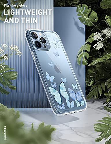I-Blason Halo Case For Iphone 13 Pro Max 6.7 Inch (2021 Release), Slim Clear Case With Tpu Inner Bumper (Butterfly/Blue) #TOP1