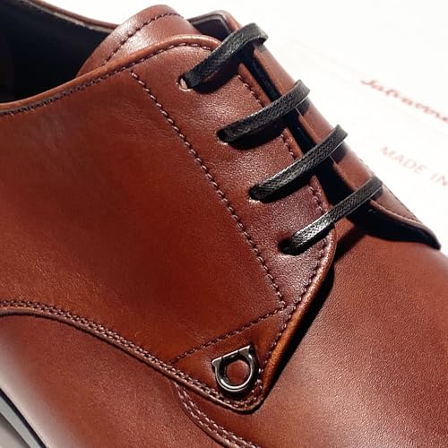 Tristano Leather Gancini Oxford Men's Portagas (Brown) Lace-up Dress Shoes (Salvatore2