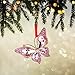 WaaHome Pink Butterfly Christmas Ornaments 2025 - Beautiful Metal Monarch Butterfly Keepsake Ornament for Christmas Tree Decorations Gifts for Women Girls Mom Sisters