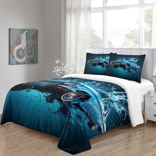 Housse de couette voiture effet éclaboussure 3D en microfibre douce King - 3