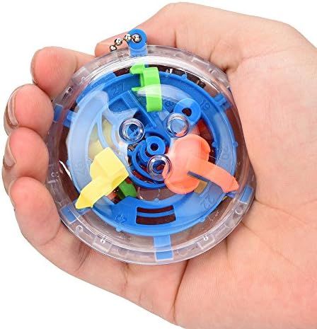 Funny 3D Mini Maze Ball, Lotus.flower Balance Barrier Magic Puzzle Game for Kids and Adults- Challenging Labyrinth with 30 Barriers Intellectual Toy Portable Key Chain Gift (Random Color)