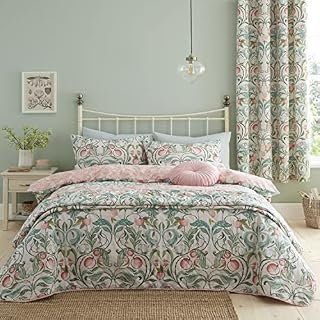 Catherine Lansfield Clarence Floral Reversible Single Duvet Cover Set with Pillowcase Natural