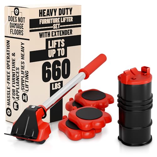 Heavy Furniture Movers with Wheels Set - Appliance Lifter with