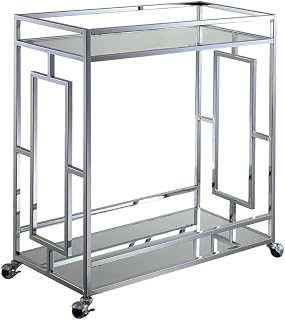 Convenience Concepts Town Square Chrome 2-Tier Bar Cart 29.25