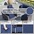Kullavik 7 Pieces Outdoor Patio Furniture Set Sectional Rattan Sofa Brown Manual Wicker Patio Conversation Set with Navy Blue Cushions,1 Tempered Glass Tea Table and Cushions Covers