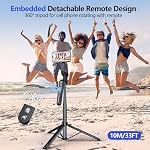 YAyusi Trépied de suivi automatique du visage 360° Rotation avec support, 70.9" Motion Sensor Téléphonie Tripod Stand, Pas d'application, Gesture Control, Smart Face Body Auto Tracking Selfie Stick Tripode pour le streaming vidéo/en direct