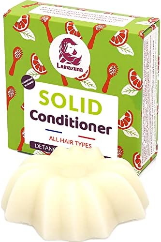 Lamazuna Solid Hair Conditioner Bar - Organic Sunflower Oil, Shea Butter, Vitamin E. Adds Shine, Nourishes & Strengthens. Vegan Friendly, Organic, Cruelty Free, Solid Shampoo Bars, Made In France.