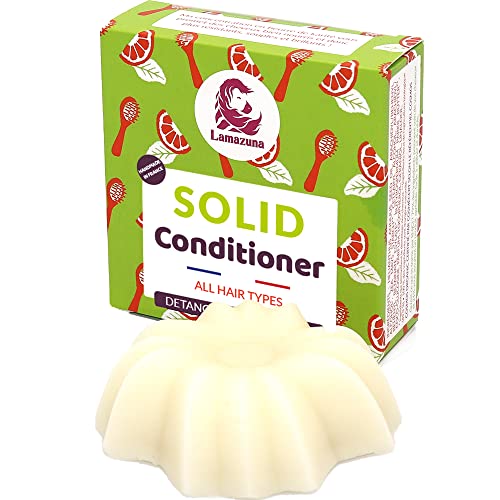 Lamazuna Solid Hair Conditioner Bar - Organic Sunflower Oil, Shea Butter, Vitamin E. Adds Shine, Nourishes & Strengthens. Vegan Friendly, Organic, Cruelty Free, Solid Shampoo Bars, Made In France. #TOP18