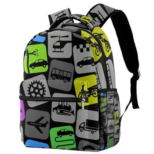 Sac à dos d'école multicolore pour ordi et voyage ado 29x20x40cm