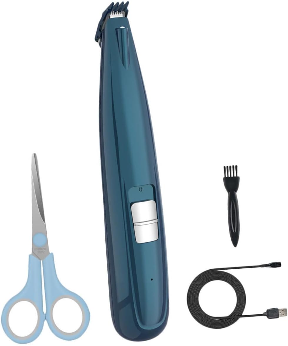 1set Pet Hair Trimmer Low Noise Dog Grooming Clipper USB Rechargeable Battery Safe Cutter for Precision Trimming Paws Ears and Face for Cats and Dogs