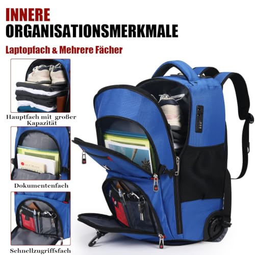 Mochila con Ruedas para Evitar Peso de Portátil 17.3 y Proteger de Lluvia 5