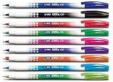 Linc Offix Smooth Ball Point Pen, 1.00mm Tip, 9-Count, Assorted Colors