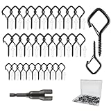 TOHADRILL 30 Stück Wandhaken(M3×10+M5×20), Haken Schrauben, Schraubhaken Edelstahl mit Sicherung, Wandhaken zum Schrauben, für Pflanzenkörben Vogelhäuschen Windspielen Lichterketten