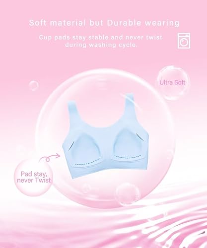 Miniatura 6 de YACCA Brasier sin costuras para niñas, ultra cómodo, suave, copa AA delgada extraíble, brasier invisible sin excavación para adolescentes
