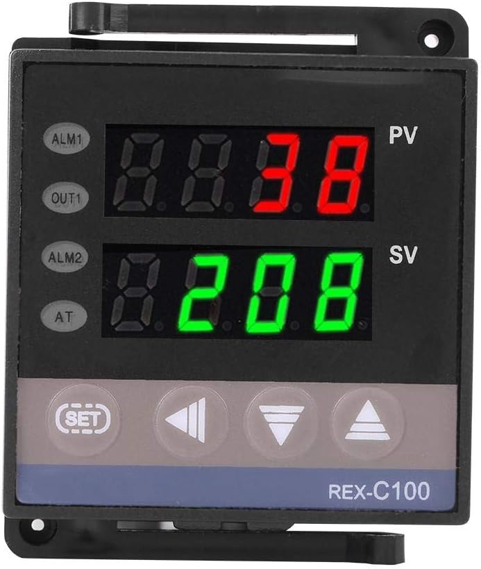 Temperature Controller, REX-C100 Digital PID Temperature Controller Thermostat with PV/SV Dual Display, RELAY and SSR Control, for Temperature Measurement, Thermostatic control, Temperature Switch