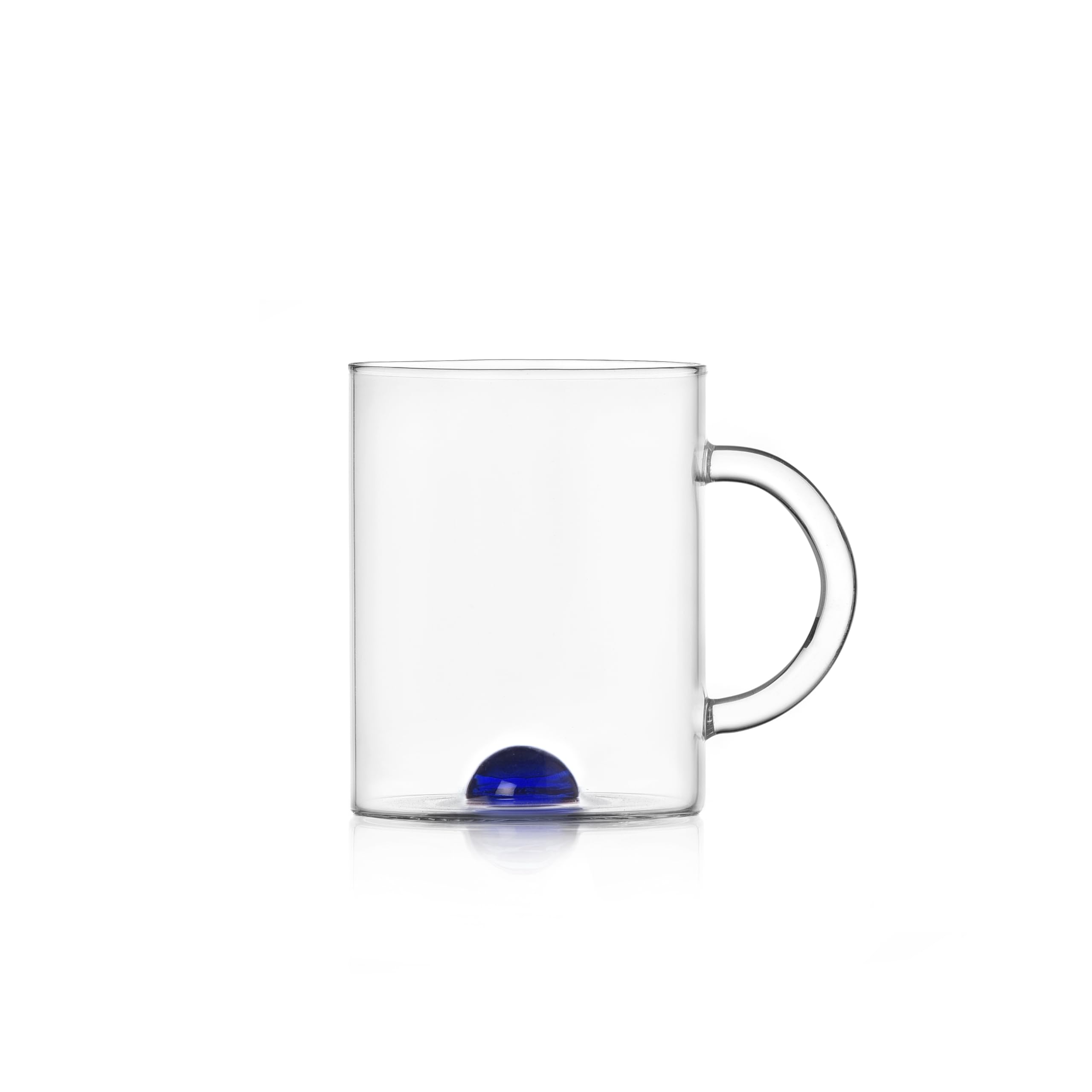 Ichendorf Milano Mug, Punto Blu, Luna Collection, 40 cl, Borosilicate Glass, Handmade