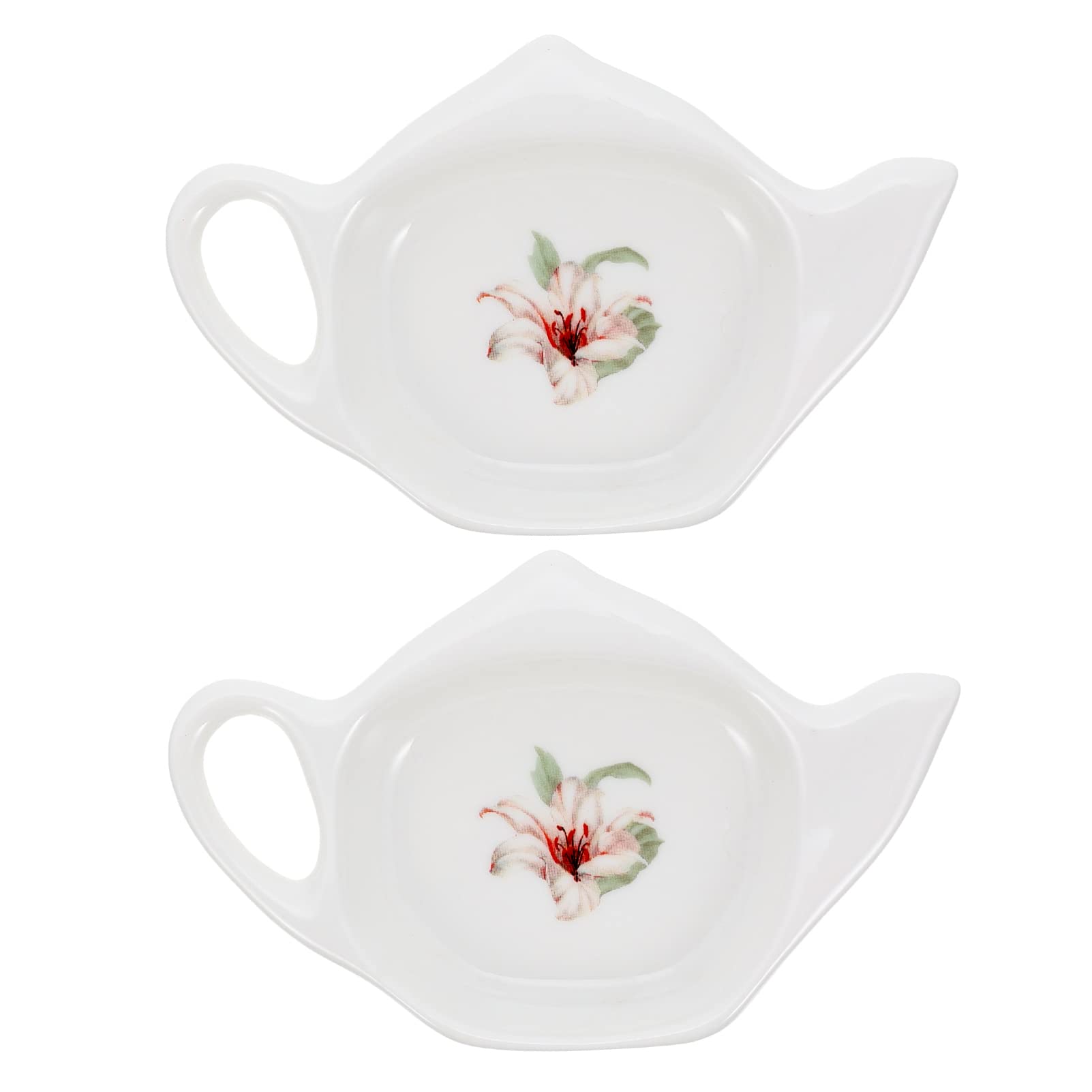 DOITOOL 2Pcs Tea Bag Coaster Teapot Shape - Ceramic Tea Bag Organizer for Tea Bag - Classic Tea Bag Holder Tea for Tea Bag Rest, Spoon, Tea Leaf Holder, Tea Lovers