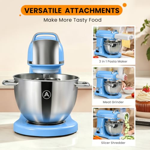 Image of ZACME 8.4QT Commercial Stand Mixer 800W with Aluminum Die Casting Meets the Standard of NSF /ANSI 8-2023, Mixers Kitchen Electric Stand Mixer with Stainless Steel 8L Bowl, Dough Hook, Whisk and Beater