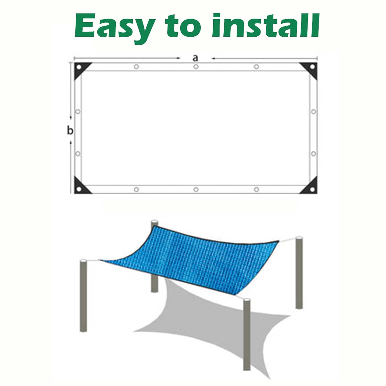 Rete a rete con occhielli per protezione solare da giardino, patio, serra e piante, resistente ai raggi UV, 30,5 x 6,1 m
