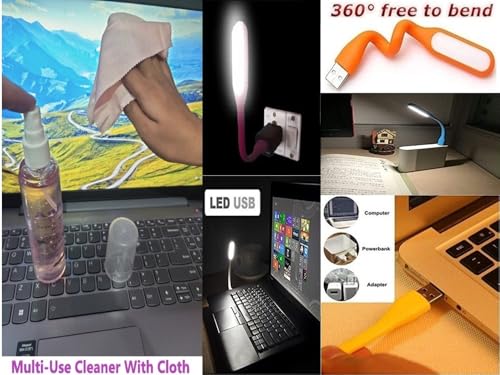 Image of Anjo 6 in 1 Combo of 15.6 Inch & 16:9 Display Aspect Ratios Laptop Screen Protector, Key-Skin, Body Lamination Trackpad & Lid (Transparent), USB Light & Cleaner