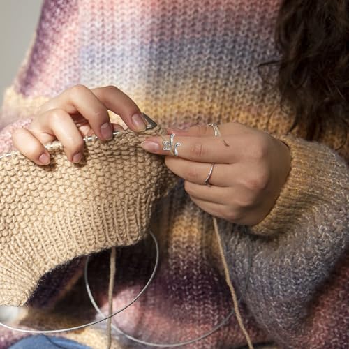 Image of YUXIANLB 2PCS Crochet Rings Tension Rings For Crocheting Cats Kitty Ears Yarn Rings Adjustable Size Knitting Annulus Metal Yarn Guide Finger Holder Rings For DIY Crafts Accessory Cute Crocheting Gifts