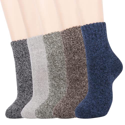 Moyel Wool Socks for Women, 5 Pairs of Warm Winter Cozy Thermal Thick Socks Gifts for Women2