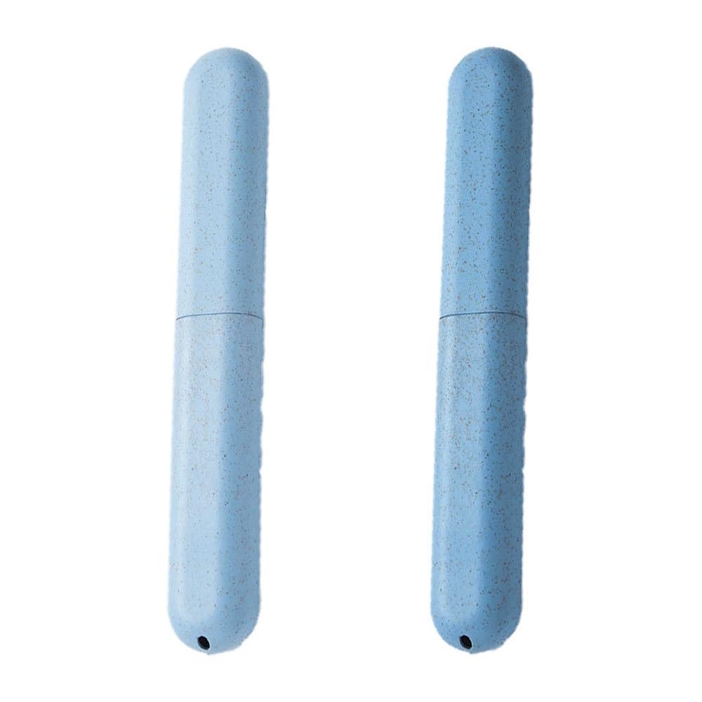 2PCS Travel Toothbrush Holder Box Cover Bathroom Accessories Travel Storage Dust-proof Case Portable Bathroom For Camping(Blue)