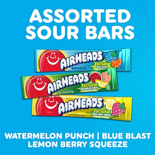 Airheads Sour Full-Size Candy Bars, Taffy Variety Pack, 60 Count Box - image 2