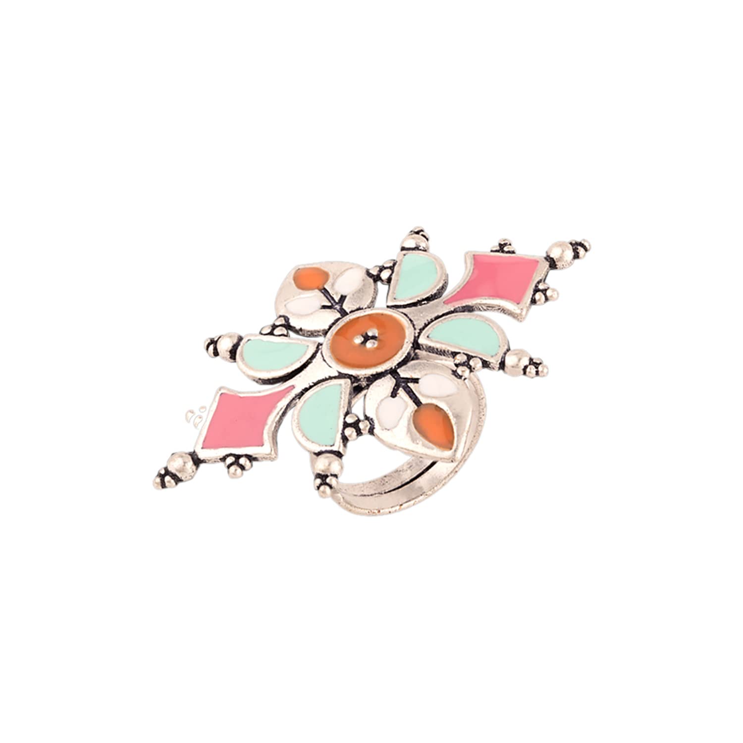 VOYLLA Bagh E Fiza Enamel Embellished Ring (B08KY824BH) Amazon Price History, Amazon Price Tracker