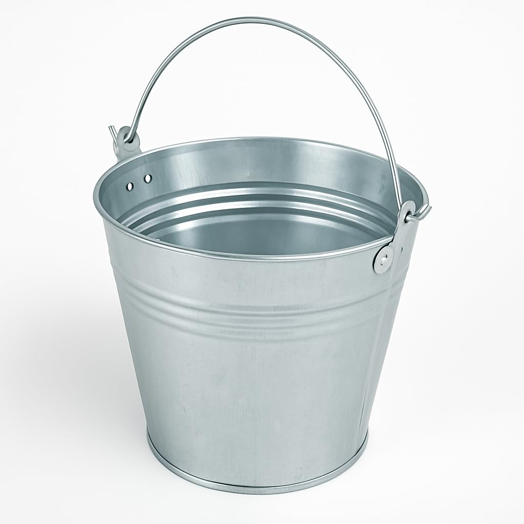 Zinkeimer Metalleimer Blecheimer verzinkt Eimer 5l 7l 10l 12l 16l Garteneimer Ascheeimer Wassereimer Silber Verschiedene Größen für Bauarbeiten Robust (12L) Küche, Haushalt & Wohnen