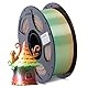 ANYCUBIC Silk Rainbow PLA Filament, Seide Filament 1,75mm, Kontrollierbarer Glanz 3D Drucker Filament, Seidentexturen Prächtige Farbe 1KG Silk Regenbogen