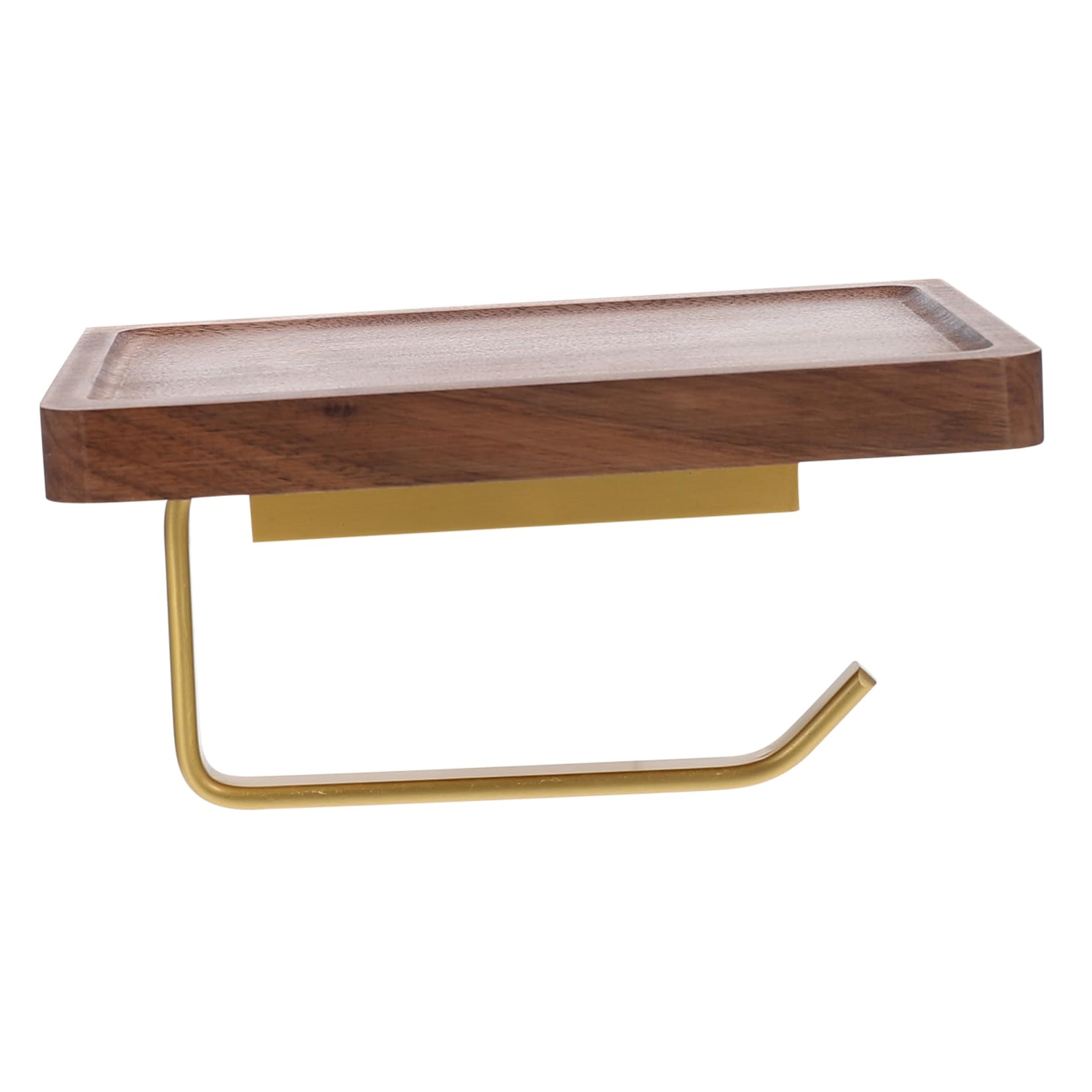 SHINEOFI Portarotoli Carta Igienica in Noce, Design Concavo, Installazione senza Fori, Resistente alla Ruggine, per Bagno e Cucina, Portata Elevata