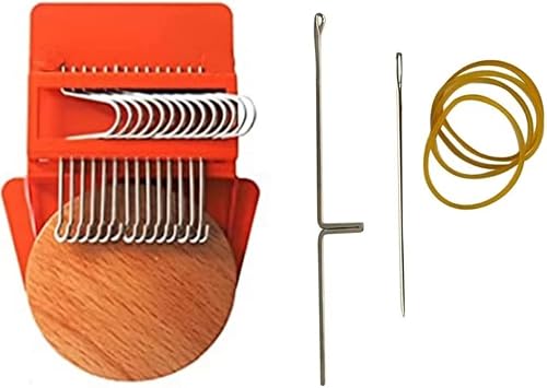 YQkoop Small Speedweve Type Weave Tool, 12 Hooks Convenient Darning Mini Weaving Kit for Beginners Quickly Mending, Repair Holes, DIY Beautiful Weaving Arts on