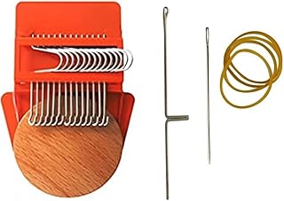 YQkoop Small Speedweve Type Weave Tool, 12 Hooks Convenient Darning Mini Weaving Kit for Beginners Quickly Mending, Repair Holes, DIY Beautiful Weaving Arts on