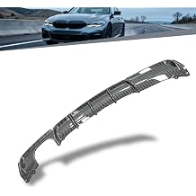 Rear Diffuser Compatible with 2012-2018 FIT BMW 3 Series F30 Sedan M Sport Bumper Only, Carbon Fiber Look Hydro-Dip PP Lower Valence, Left-Side Twin Exhaust Cutout 328i 330i Spec