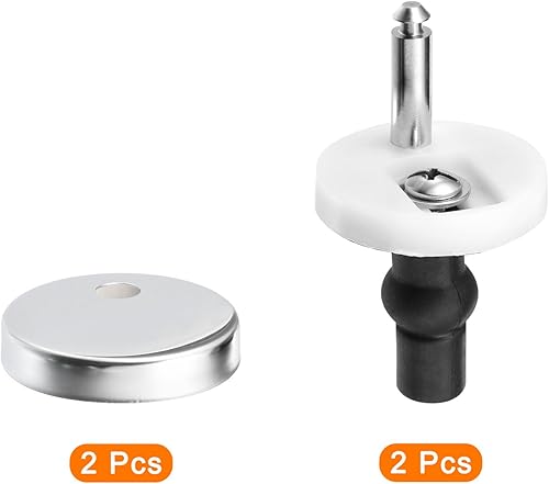 Miniatura 3 de uxcell Juego de 2 fijaciones de bisagra para asiento de inodoro, tornillos de bisagra, fijaciones de asiento de inodoro con base de 2.362 in2.36