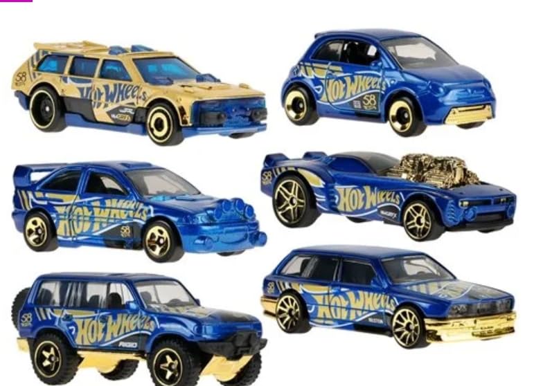 Hot Wheels 58th Blue and Chrome Vehículos 2026 Mix 2 Set miniatura 1