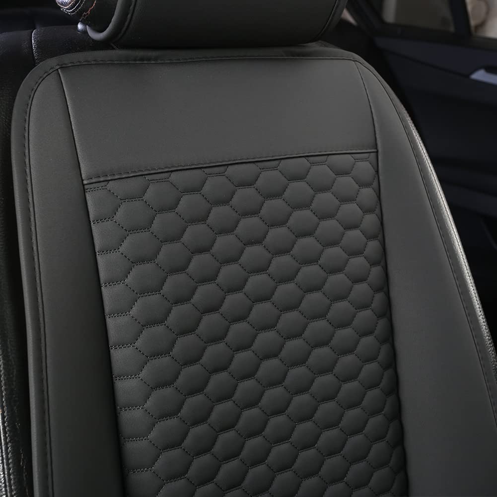 Black Panther universale auto PU pelle coprisedili anteriori Nero