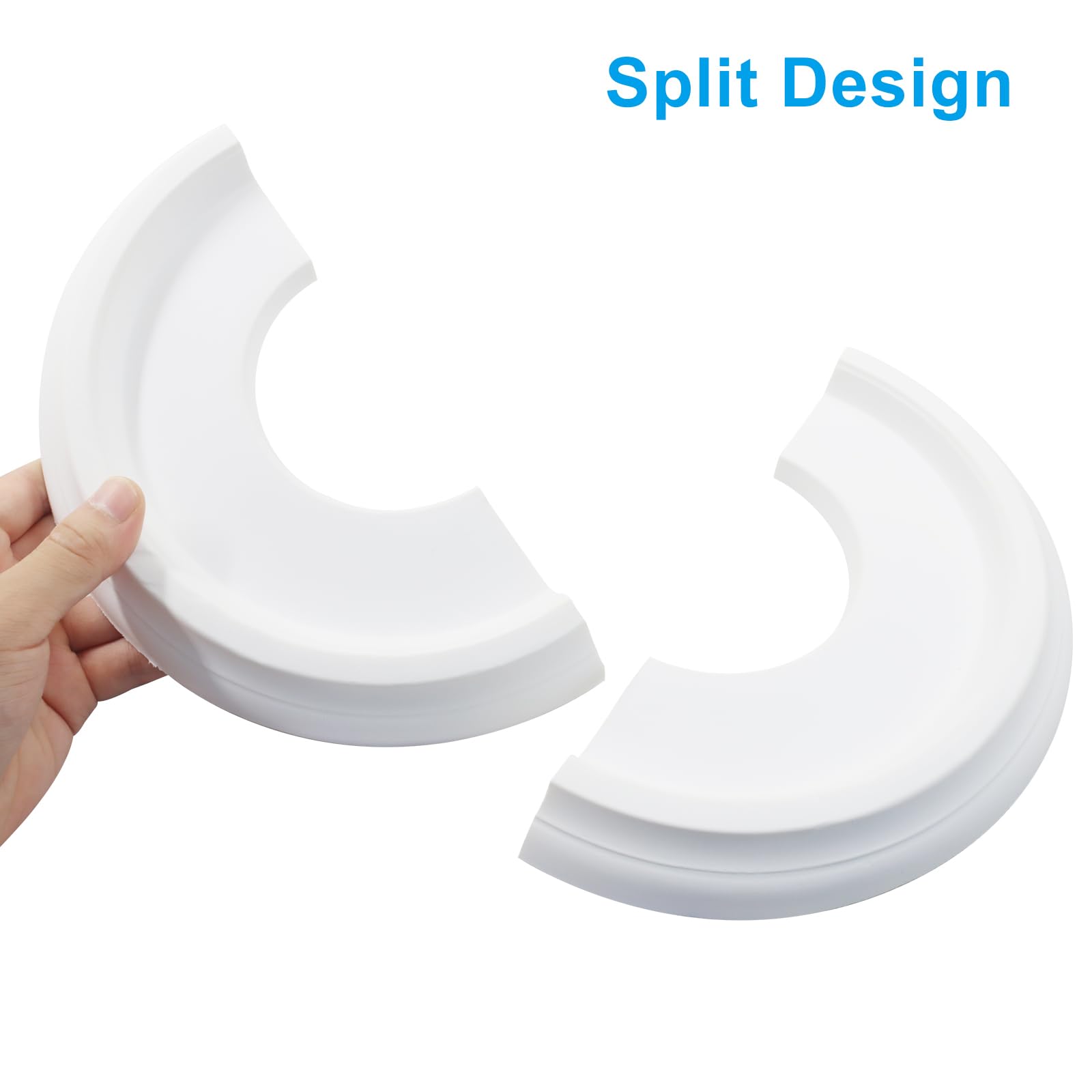 Piutouyar White Split Ceiling Medallion, 2 Pcs 10" OD x 4" ID Covers Plate — Amazon image 4