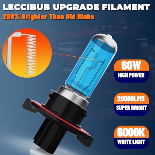 Image of Headlight Bulbs License Plate Lights Fit For Dodge Ram 2009-2012 2-Headlamps, 9008 High Low Beam + 9145 Fog Lights Halogen Light Bulb + License Plate Lights, Pack of 6